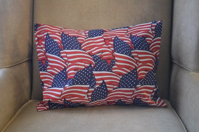 Etsy Travel Pillow Case/Accent Patriotic American Flags God Bless America Flag Bedding/Flag Pillowcase/12"x16" Pillowcase