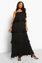 Thumbnail for your product : boohoo Strappy Tiered Ruffle Maxi Dress