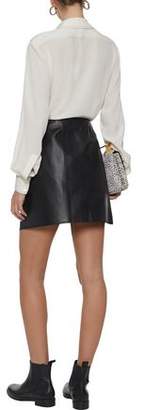 Belstaff Estelle Wrap-effect Leather Mini Skirt
