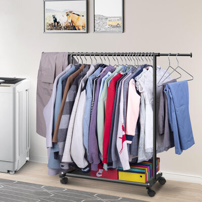 Heavy Duty Rolling Clothes Rack