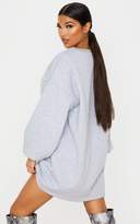 Thumbnail for your product : PrettyLittleThing Grey Pocket Detail Oversized Long Sleeve Jumper Dress