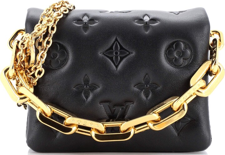 Louis Vuitton Monogram Embossed Lambskin Leather Coussin Bag