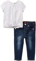Thumbnail for your product : 7 For All Mankind Tie-Front Tee & Skinny Jean (Baby Girls)