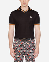 Thumbnail for your product : Dolce & Gabbana Jersey Polo Shirt With Patch