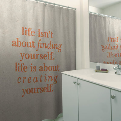 East Urban Home Handwritten Creating Yourself Quote Single Shower Curtain