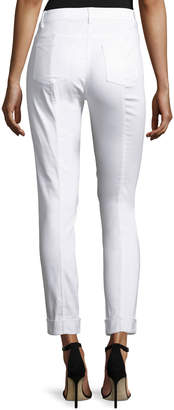 St. John Bardot Slim-Fit Capri Jeans, Bianco