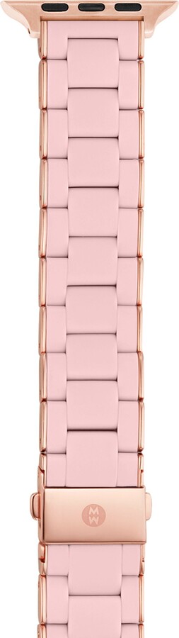 Women's 38/40/41mm and 42/44/45/49mm Barely Pink and Pink Stainless Steel and Silicone Band for Apple Watch, MS