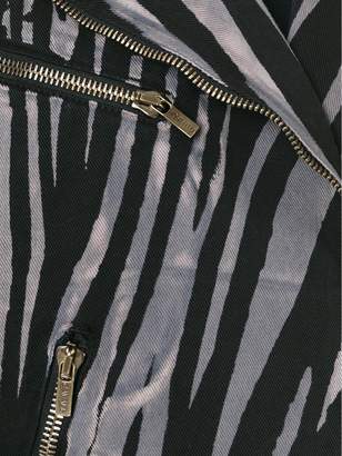 Roberto Cavalli zebra print biker jacket