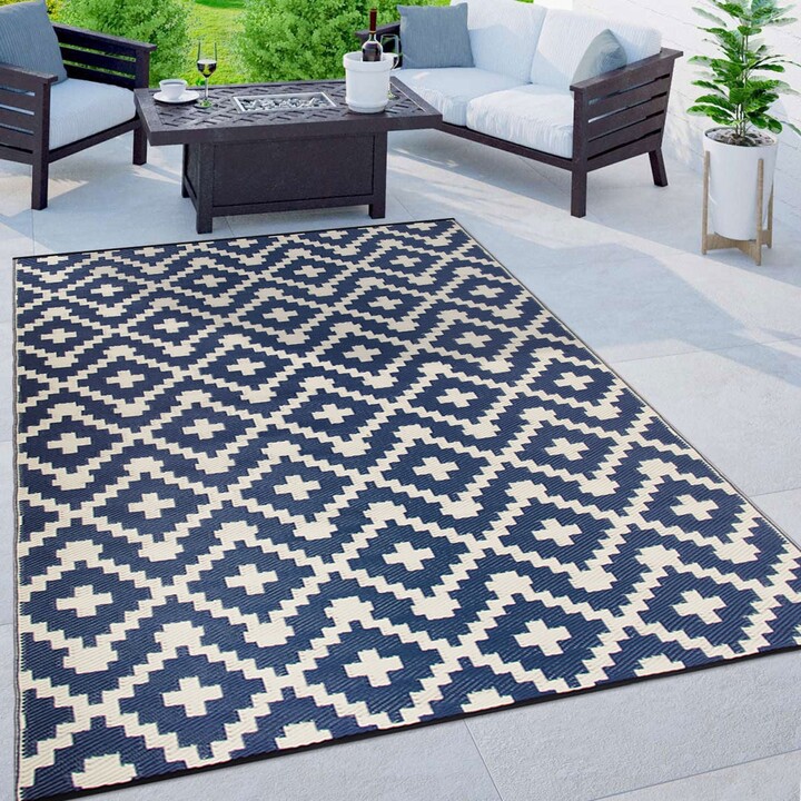 Union Rustic Recycled Patio Outdoor Plastic Straw Rug Clearance