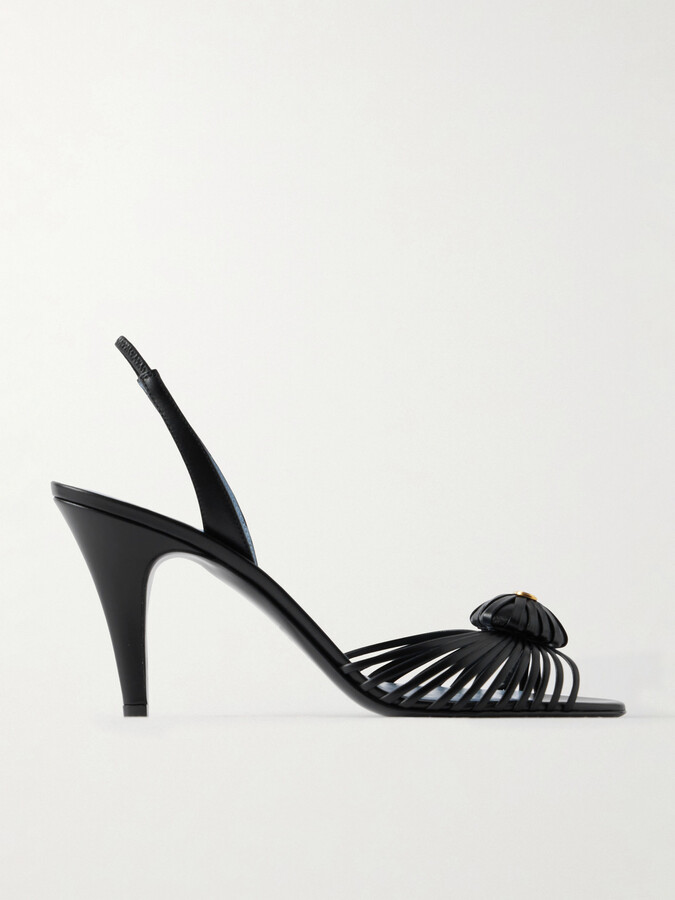 Valentino Garavani Royal 85 Leather Slingback Sandals - Black