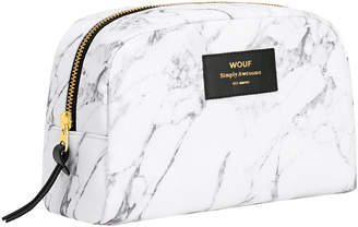 Wouf - Marble Cosmetic Bag - White - Large