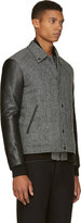 Thumbnail for your product : Miharayasuhiro Black Tweed & Leather Layered Bomber Jacket