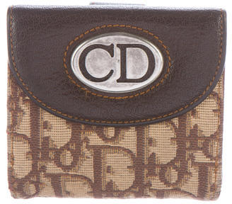 Christian Dior Leather-Trimmed Diorissimo Wallet