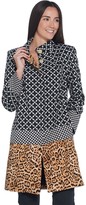 Thumbnail for your product : Dennis Basso Printed Luxe Crepe Snap Front Jacket