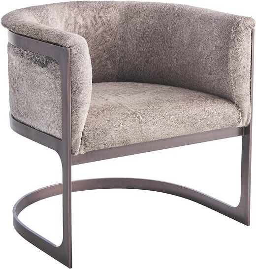 Global Views Regan Barrel Lounge Chair in Grey
