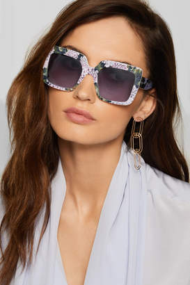 Dolce & Gabbana Square-frame Printed Acetate Sunglasses - Purple