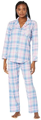 Lauren Ralph Lauren Classic Woven Long Sleeve Notch Collar Long Pajama Set  (Pink Plaid) Women's Pajama Sets - ShopStyle