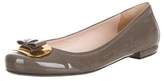 Thumbnail for your product : Prada Patent Leather Round-Toe Ballet Flats