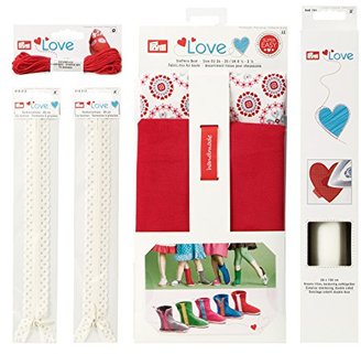 Prym Love 651805 Material Kit Boots Espadrille Flats Creative Thread Decorative Zippers, Creative Paper _ Parent red