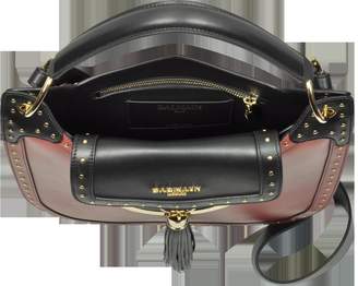 Balmain Domaine 33 Glove Terre de Sienne Leather Shoulder Bag w/Pompon and Studs