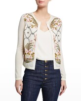 Thumbnail for your product : Giambattista Valli Floral Embroidered Cashmere-Silk Cardigan