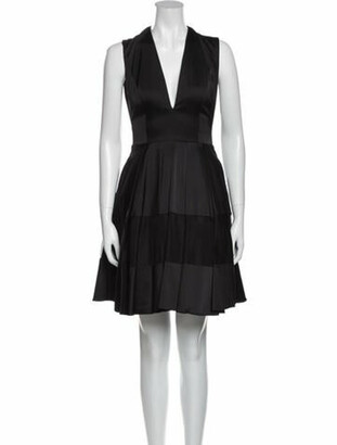Alexis V-Neck Knee-Length Dress Black