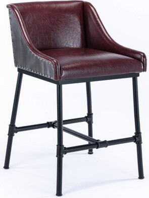 Boraam ParlorFauxLeatherAdjustableBarstool:BoraamFoam-PaddedMetalFrame18\
