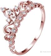 Thumbnail for your product : Guliette Verona Dainty 14K Gold Princess Crown with Diamond Birthstone Ring (April)