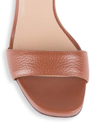 Valentino Garavani Rockstud Pebbled Leather Ankle-Strap Sandals