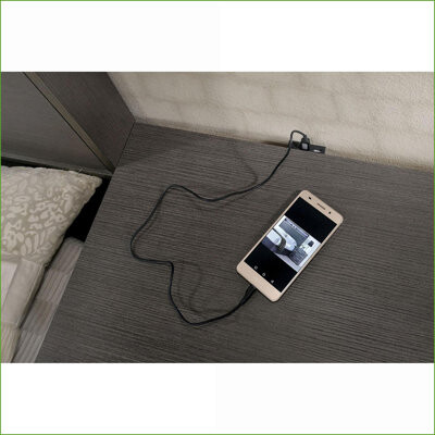 Latitude Run Modern Warm Gray Solid Wood Nightstand with USB & Chrome Trim