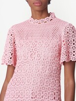 Thumbnail for your product : Carolina Herrera Floral Crochet-Knit Shift Dress