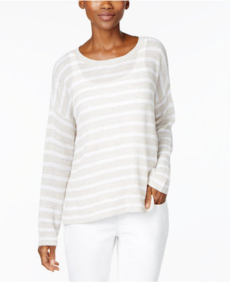 Eileen Fisher Organic Linen Striped Sweater