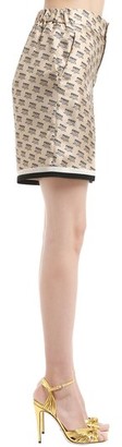 Gucci Logo Printed Silk Twill Shorts