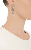 Thumbnail for your product : Sevan Biçakci Intaglio & Diamond Feather Drop Earrings-Colorless