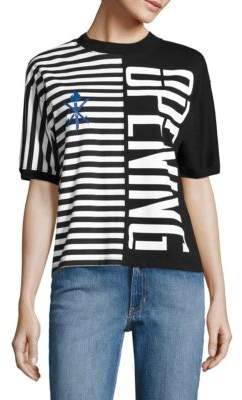 Opening Ceremony Striped Cotton Logo Tee