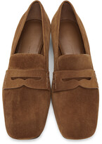 Thumbnail for your product : KHAITE Tan Suede Carlisle Loafers
