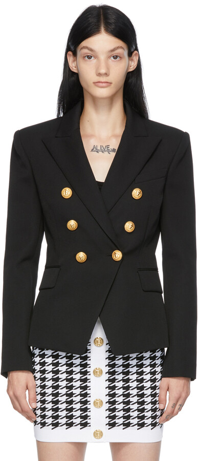 Black Wool Coat Gold Buttons | Shop the world's largest collection 