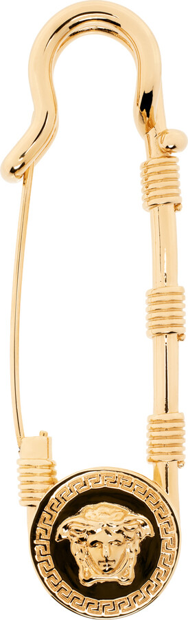 Versace Gold Safety Pin Brooch ShopStyle