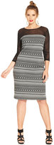 Thumbnail for your product : Spense Plus Size Illusion Tribal-Print Dress