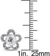 Thumbnail for your product : Laura Ashley 2 CT TW White Topaz and Diamond 10K White Gold Flower Stud Earrings