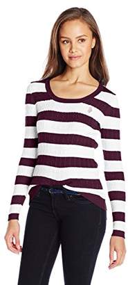 U.S. Polo Assn. Juniors' Striped Cable-Knit Scoop-Neck Pullover