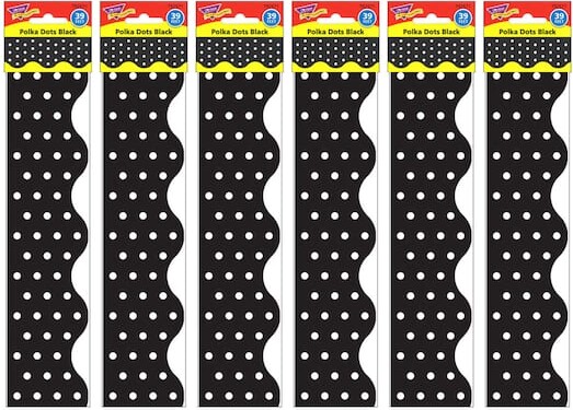 Trend Enterprises® Terrific Trimmers® Polka Dots Black Borders