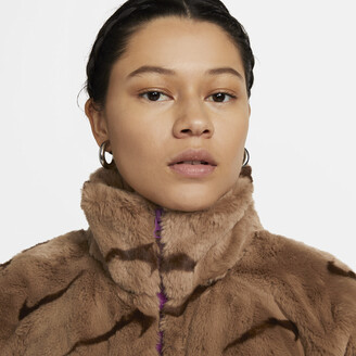 women's nike sportswear plush faux fur jacket