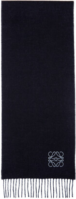 Loewe Navy & Blue Wool Anagram Scarf