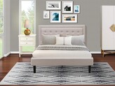 Thumbnail for your product : East West Furniture Platform Bedroom Set with 1 Queen Size Bed Frame and Small End Table - Mist Beige Linen Fabric