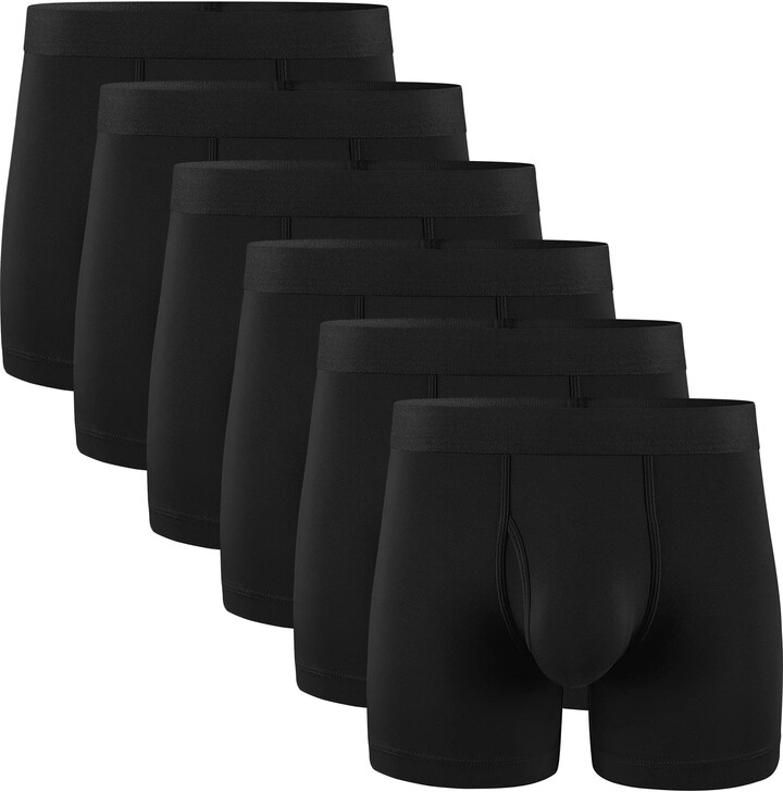 Natural Feelings Men's 3.5" Underwear Boxers Briefs Cotton Open Fly Underwear Mens 6Pack SXXL