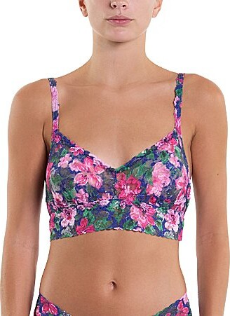 Hanky Panky Floral Printed V-Neck Retro Lace Bralette