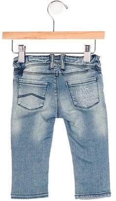 Armani Junior Girls' Embroidered Five Pocket Jeans