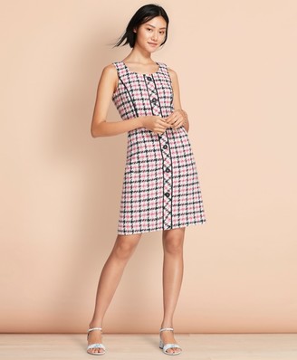 Brooks Brothers Checked Cotton-Blend Boucle Dress