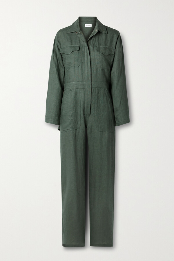 Rivet Utility Powerhouse Linen Jumpsuit Green ShopStyle